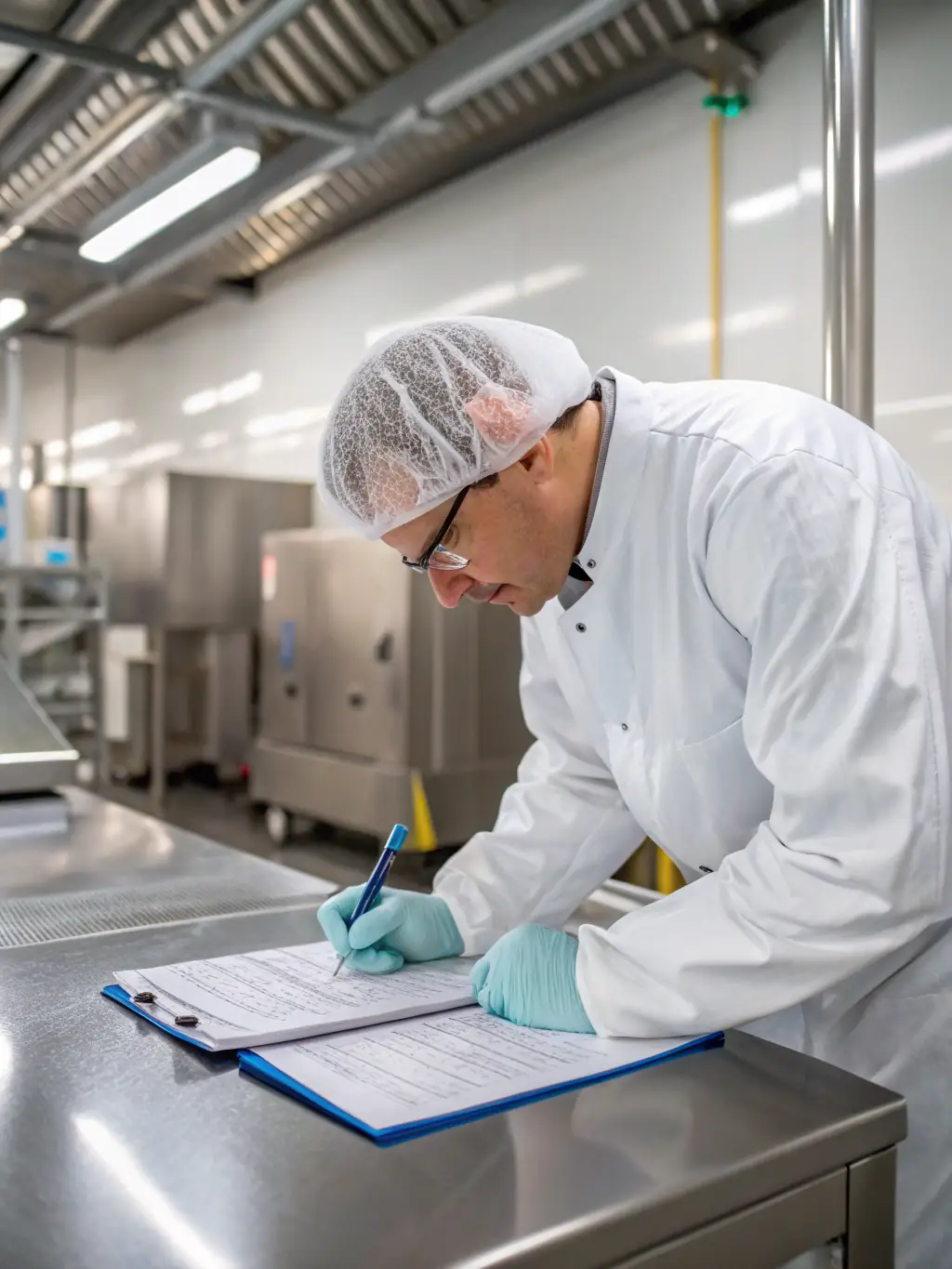 Inside Akodu Resources' food processing facility, showcasing advanced machinery, quality control measures, and a clean, efficient environment. The image emphasizes the company's commitment to food safety and sustainability.