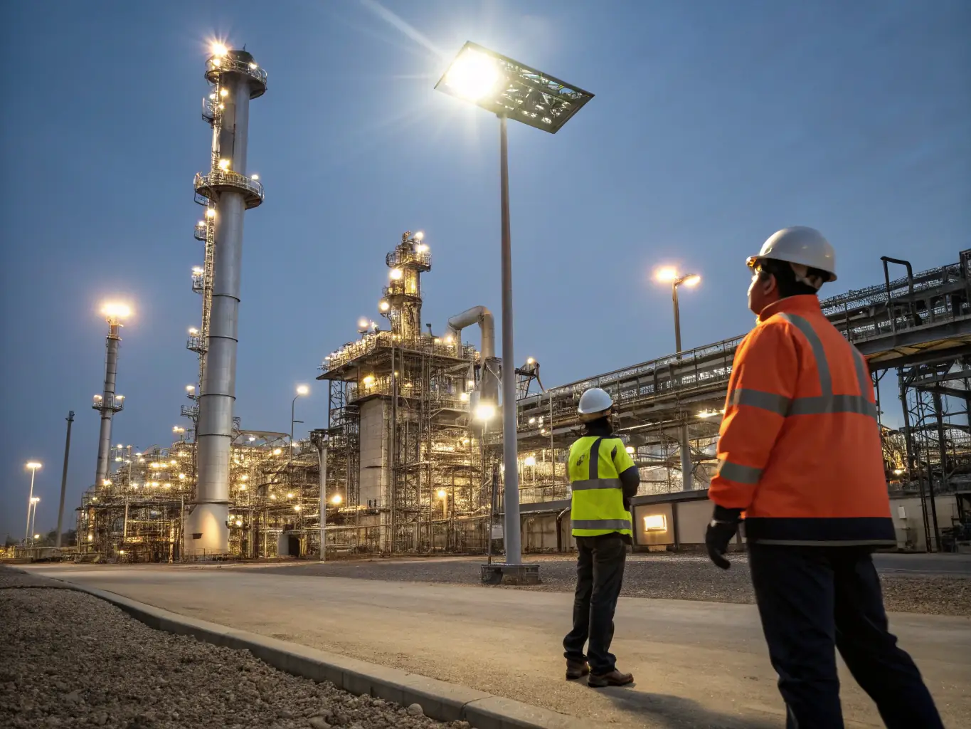 A modern LPG gas plant with advanced safety features, showcasing the technological infrastructure of Akodu Resources Ltd.